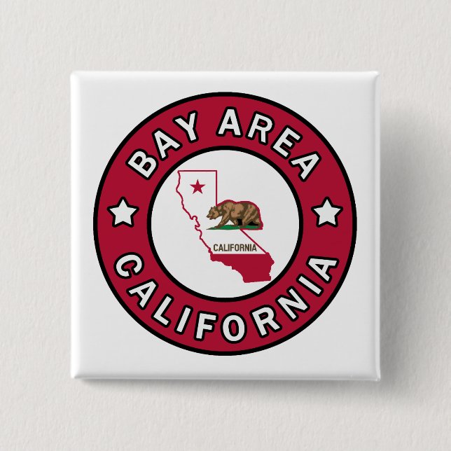 Bay Area California 2 Inch Square Button (Front)