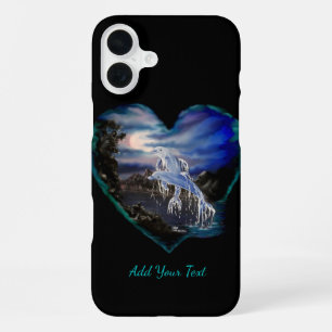 Bay at Night , Dolphin Love , Add Your Text iPhone 16 Plus Case