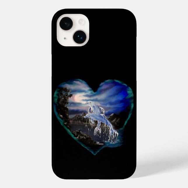 Bay at Night , Dolphin Love Case-Mate iPhone Case (Back)