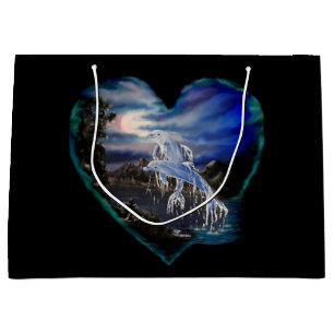 Bay at Night , Dolphin Love Large Gift Bag