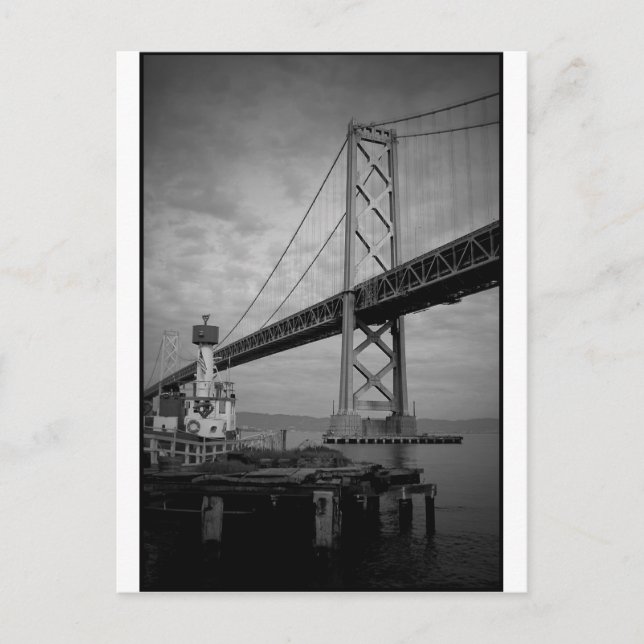 Bay Bridge BW 2 Postcard (Front)