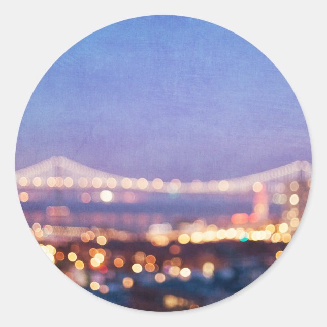 Bay Bridge Glow - San Francisco Sticker (Front)