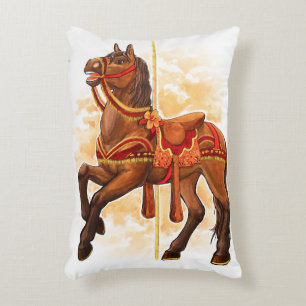 Bay Carousel Horse Pillow