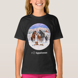 Bay Chestnut Grey Grulla I Love Appaloosas T-Shirt