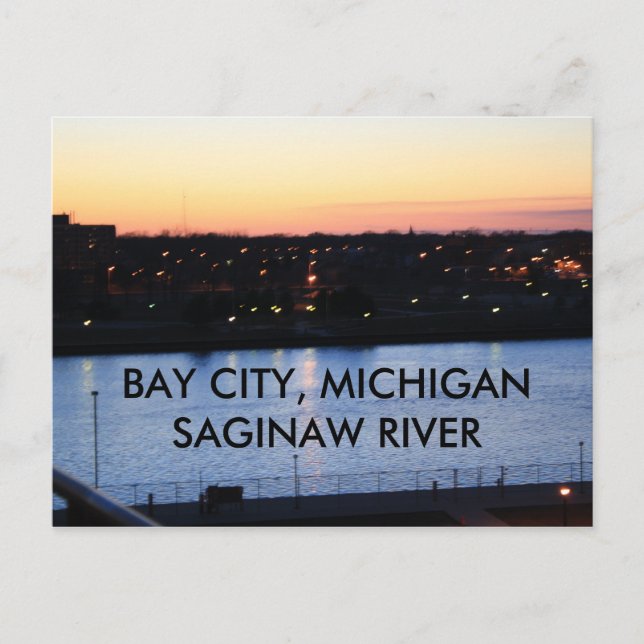 BAY CITY, MICHIGAN SAGINAW RIVER POST CARTE (Devant)