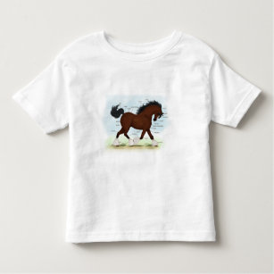 Bay Clydesdale Horse Anatomical Chart Educational Toddler T-shirt