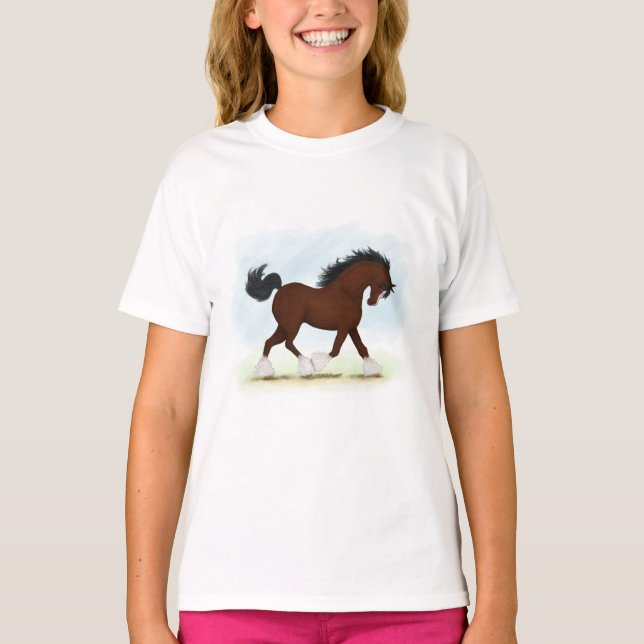 Bay Clydesdale Horse T-Shirt (Front)