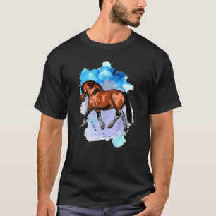 Bay Draft Horse Watercolor T-Shirt
