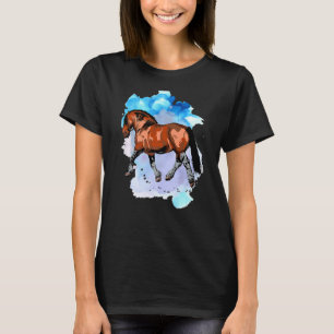 Bay Draught Horse Watercolor T-Shirt
