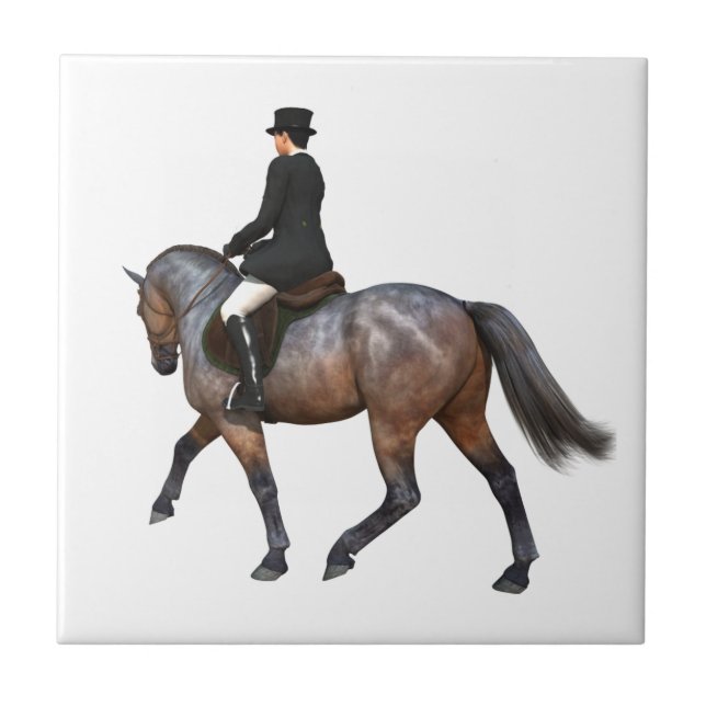 Bay Dressage Horse Tile (Front)