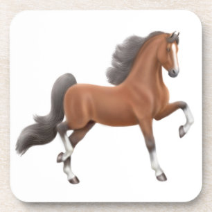 Bay Gaited Horse Cork Coaster