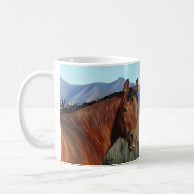 Bay Horse Coffee Mug (Left)