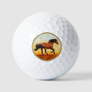 Bay Horse Galloping Golf Balls