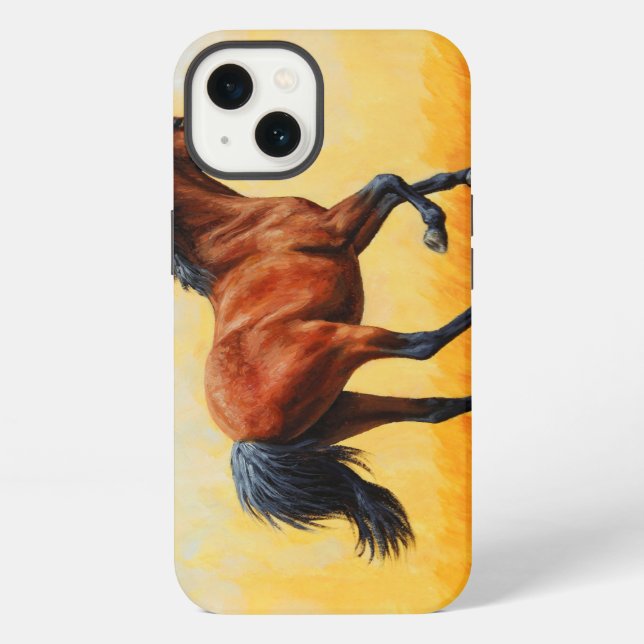 Bay Horse Galloping iPhone Case (Back)