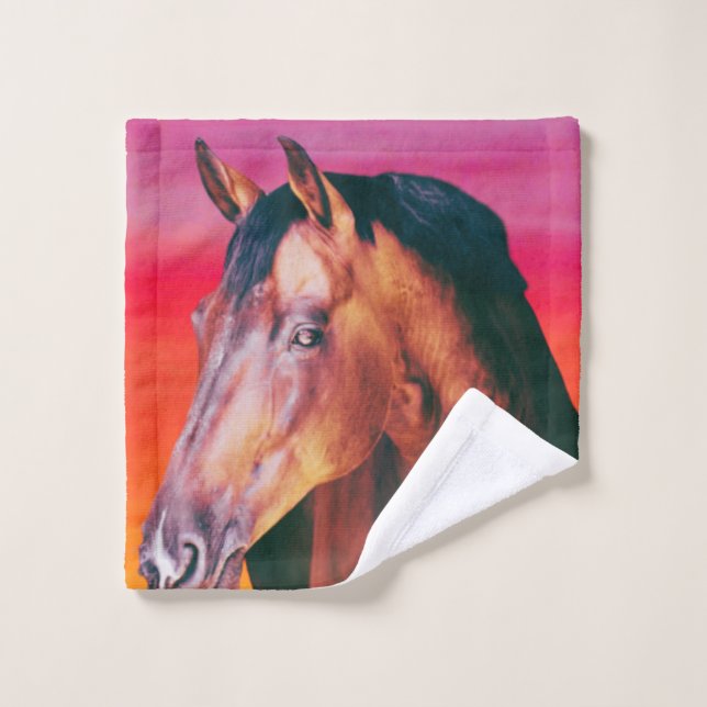 Bay Horse Gradient    Bath Towel Set (Wash Cloth)