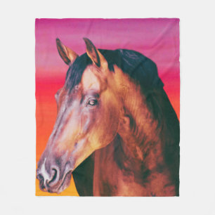 Bay Horse Gradient    Fleece Blanket