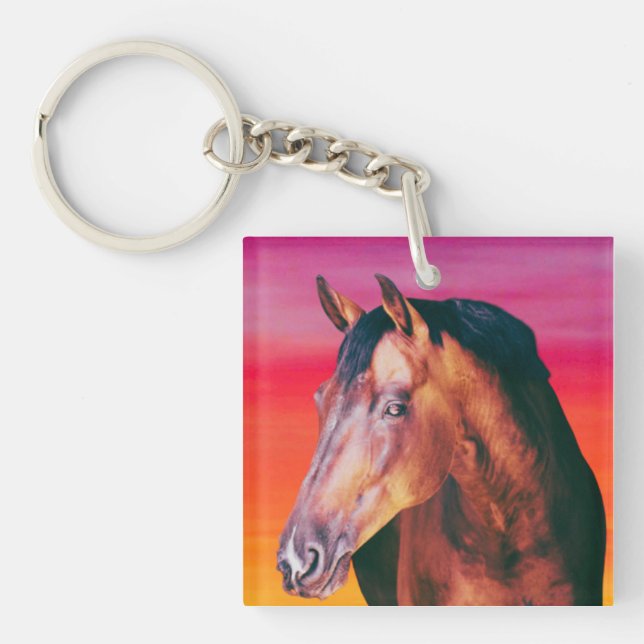 Bay Horse Gradient   Keychain (Front)