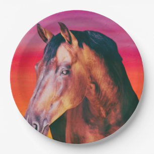 Bay Horse Gradient   Paper Plate
