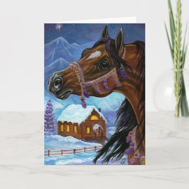 BAY HORSE Holiday Note Card (Front)