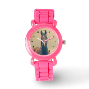 Bay Horse Standing in a Field Watch