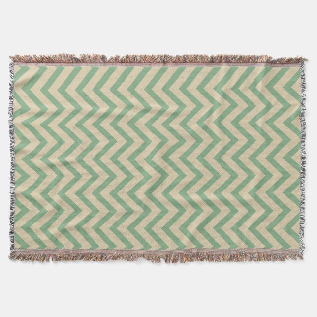 Bay Leaf Spice Moods Chevrons Throw Blanket (Front)