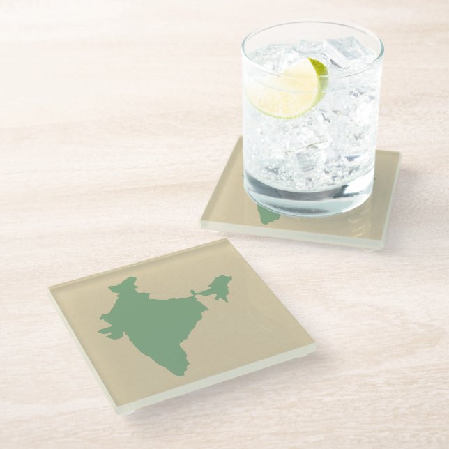 Bay Leaf Spice Moods India Glass Coaster (Angled)