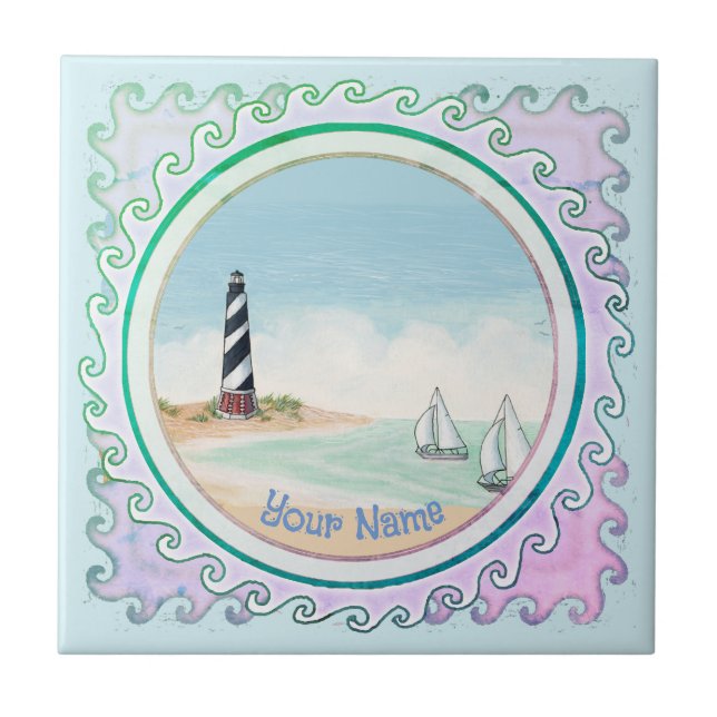 Bay Lighthouse  Tile (Front)