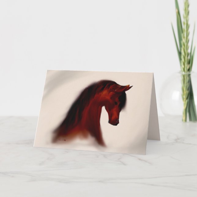 "Bay Mare" ~ Holiday Greeting Card (Front)