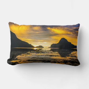 Bay Of El Nido Sunset Lumbar Pillow