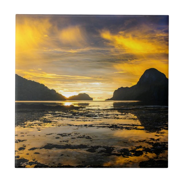 Bay Of El Nido Sunset Tile (Front)