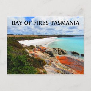 bay of fires white beach postcard