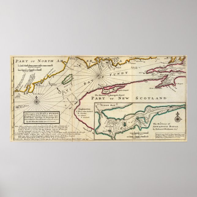 Bay of Fundy and harbour of Annapolis Royal Poster (Front)