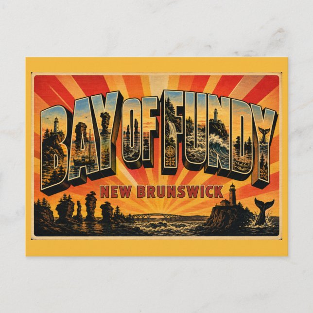 Bay of Fundy New Brunswick Highest Tides Postcard (Front)