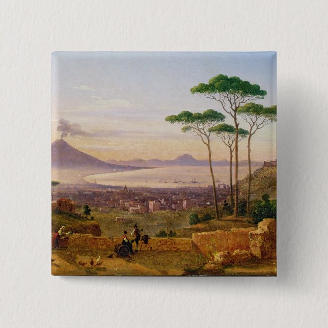 Bay of Naples 2 Inch Square Button (Front)