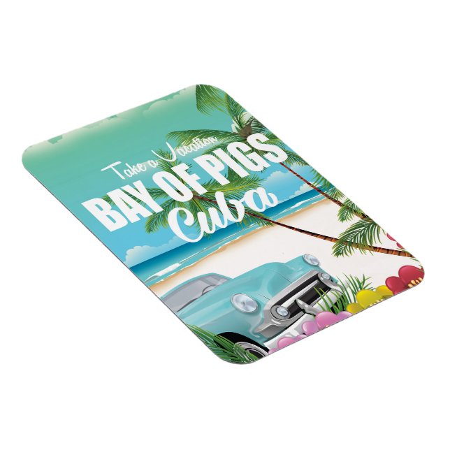 Bay of Pigs, Cuba beach vacation poster Magnet (Right Side)