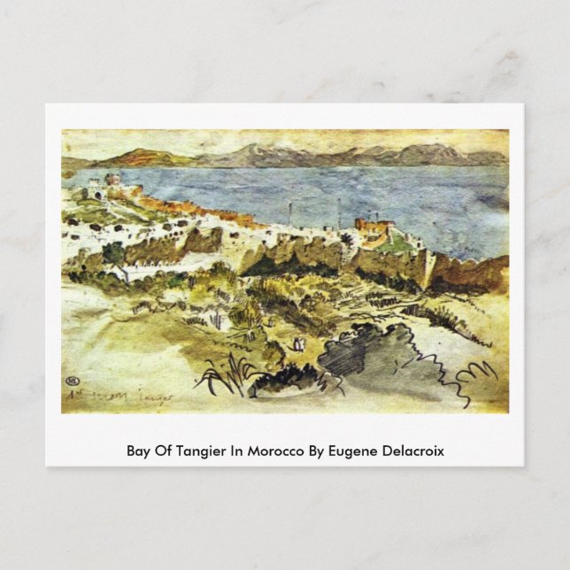 Bay Of Tangier In Morocco By Eugene Delacroix Postcard (Front)