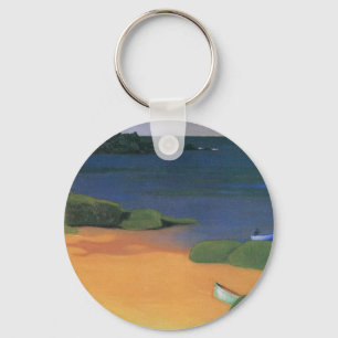 Bay of Tregastel by Felix Vallotton, Fine Art Keychain