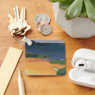 Bay of Tregastel by Felix Vallotton, Fine Art Keychain