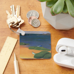 Bay of Tregastel by Felix Vallotton, Fine Art Keychain