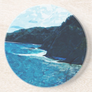 Bay On The Road To Hana Maui Abstract Coaster
