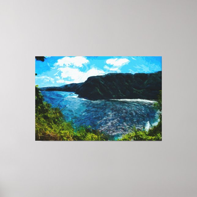 Bay On the Road to Hana Maui Hawaii Abstract Canvas Print (Front)