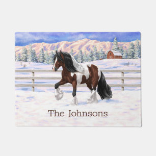Bay Pinto Brown Skewbald Gypsy Vanner Tinker Horse Doormat
