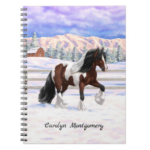 Bay Pinto Brown Skewbald Gypsy Vanner Tinker Horse Notebook