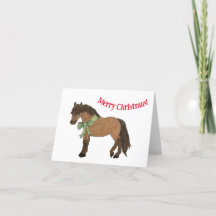 Bay Pony Christmas Card