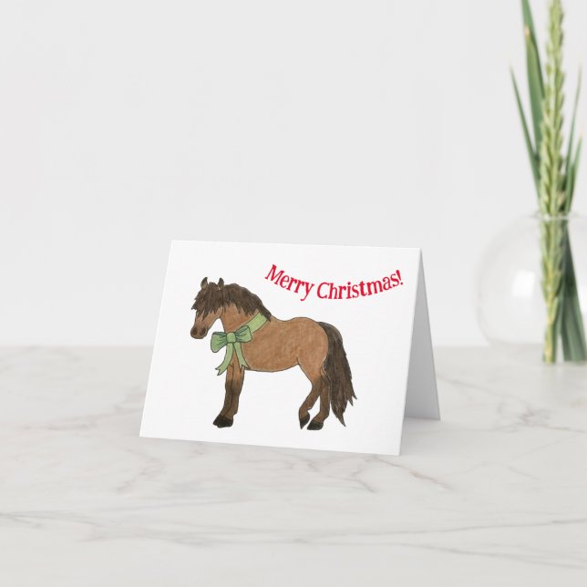 Bay Pony Christmas Card (Front)