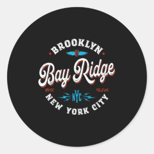 Bay Ridge Brooklyn New York Retro Vintage Graphi Classic Round Sticker