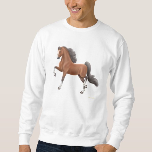 Bay Saddlebred Horse Sweatshirt (Front)