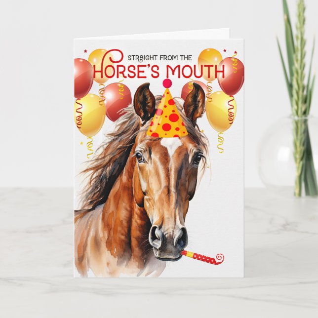 Bay Sorrel Horse Funny Birthday Card (Front)
