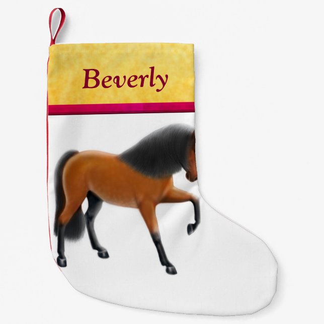 Bay Spanish Horse Christmas Stocking (Front)
