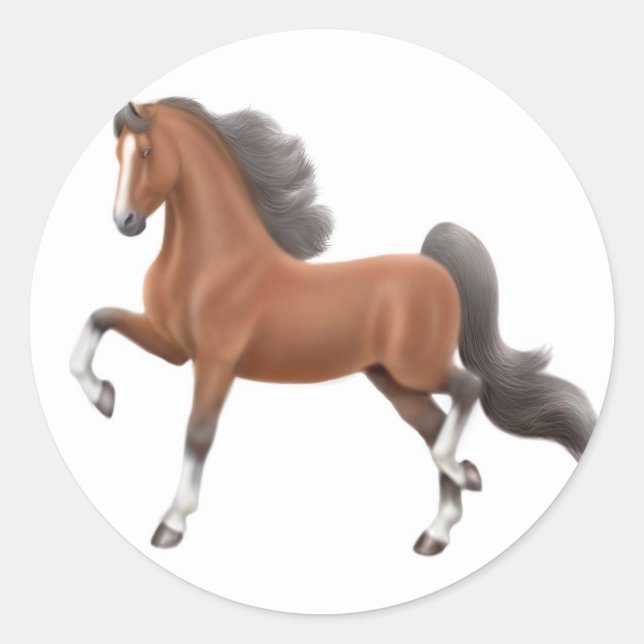 Bay Walking Horse Sticker (Front)